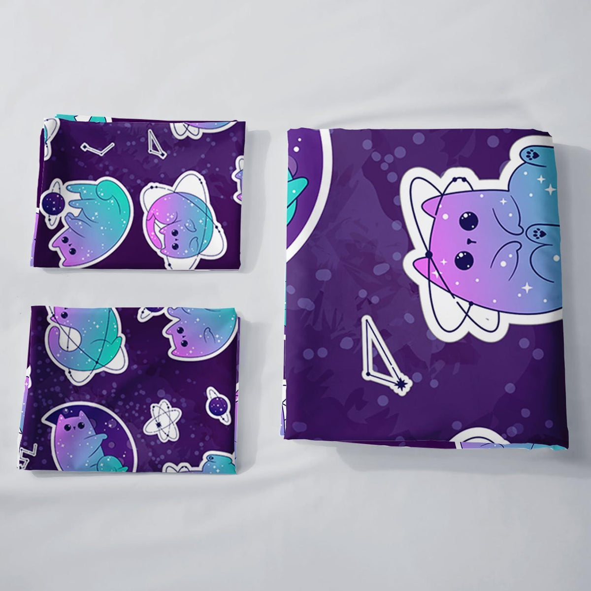 Farbverlauf Katze Bettwäsche Set 200x200cm für Kinder