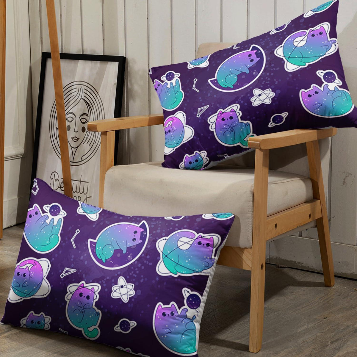 Farbverlauf Katze Bettwäsche Set 200x200cm für Kinder