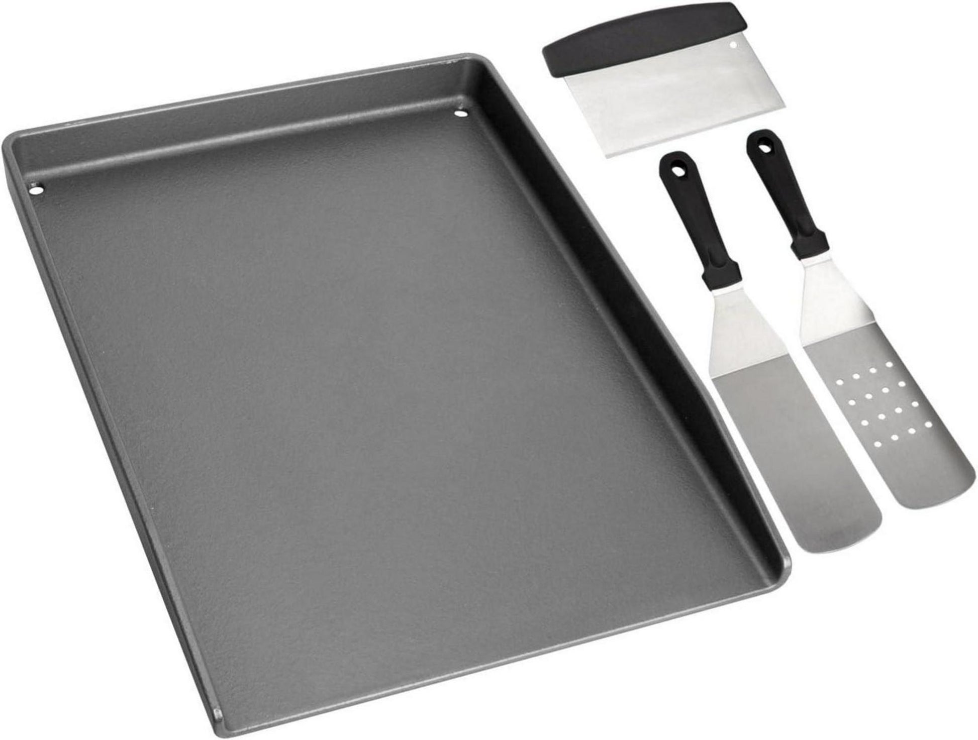 Gusseisen Plancha Grillplatte BBQ Set Grillspachtel Zubehör Gasgrills