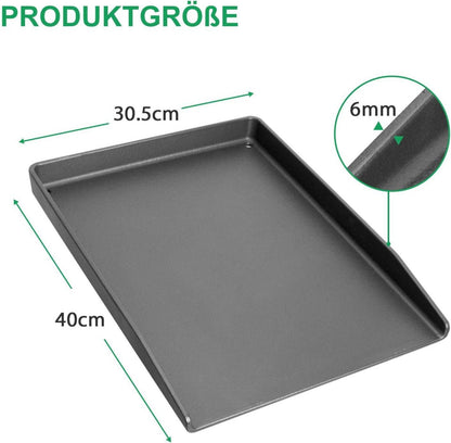 Gusseisen Plancha Grillplatte 40x30cm BBQ Grillmatte mit