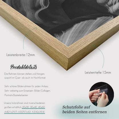 Holzrahmen A2 Bilderrahmen 42x59.4cm Eiche Set 2er