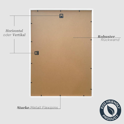Bilderrahmen 40x60cm Weiß Holz 3er Set Fotorahmen Collage MDF Rahmen
