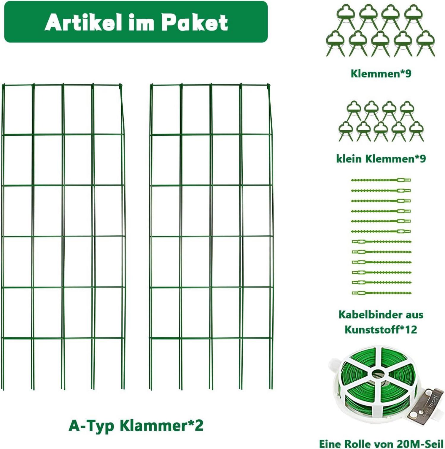 Metall Gurke Rankhilfe 2er Set | Rankgitter für Gurke & Kletterpflanzen