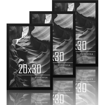 Schwarze Bilderrahmen Set 20x30cm Holz Fotorahmen 3er Pack