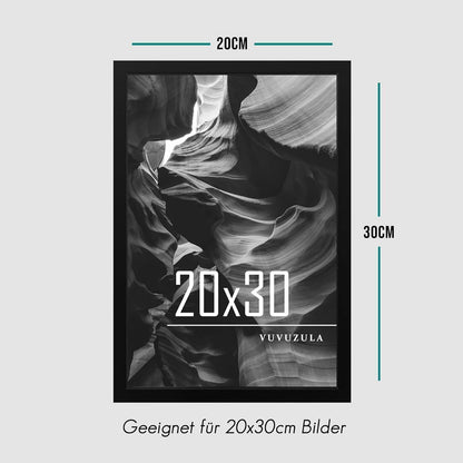 Schwarze Bilderrahmen Set 20x30cm Holz Fotorahmen 3er Pack
