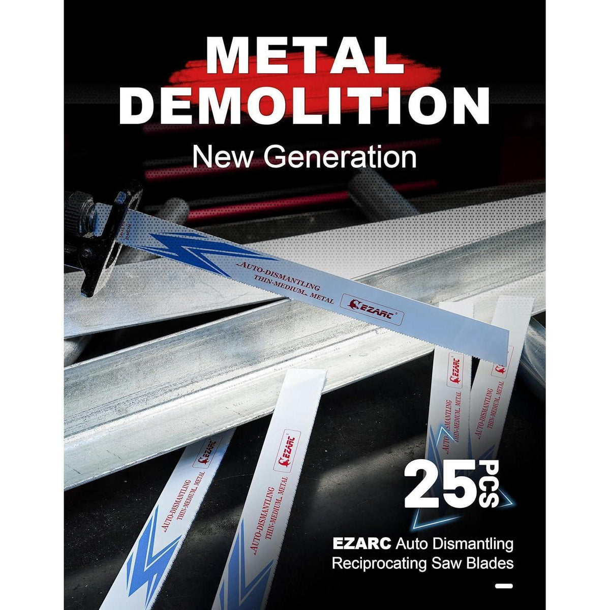 25tlg Säbelsägeblätter 300mm Bi-Metall für Metall & Stahl