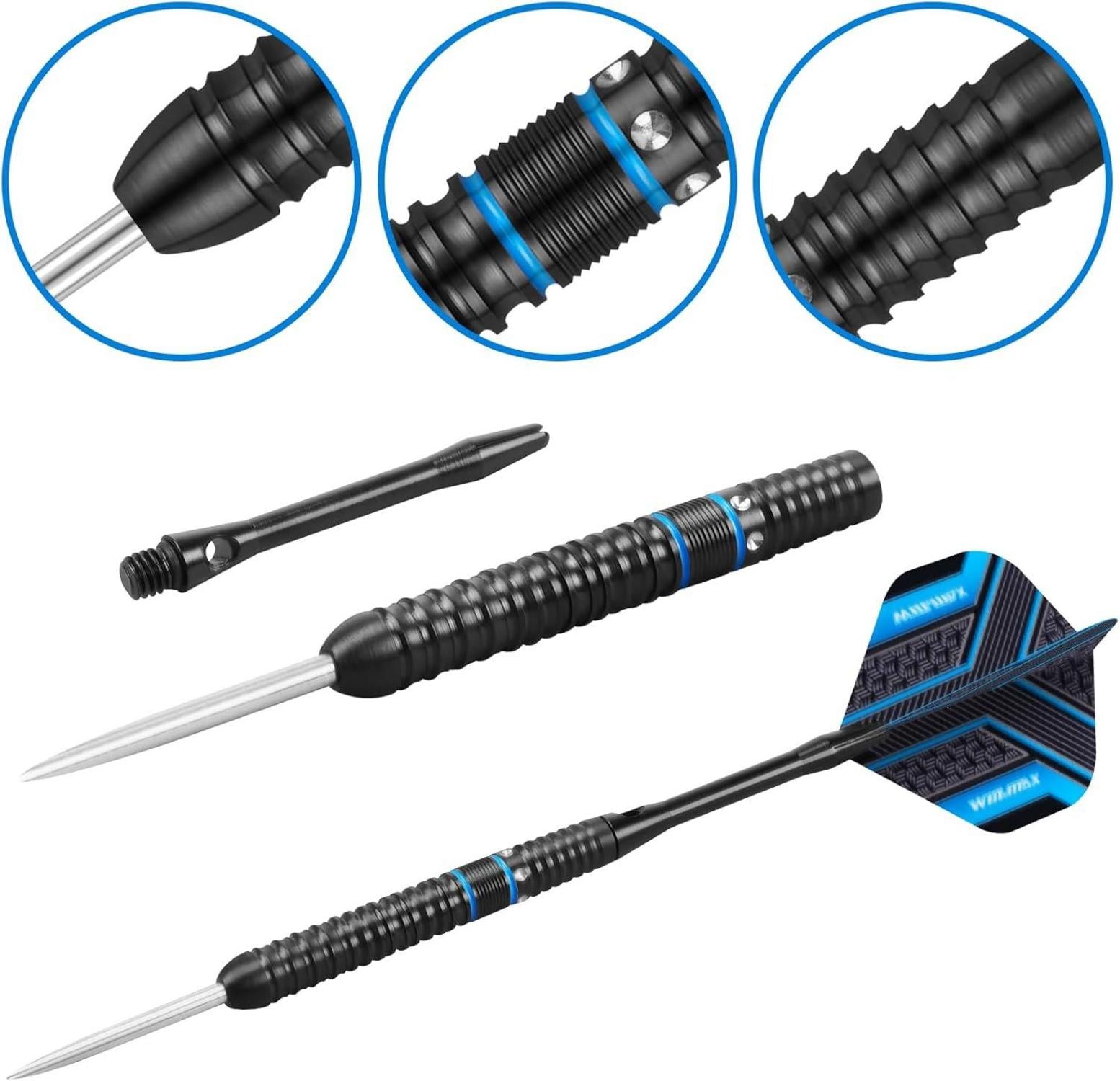 WIN.MAX Dartpfeile 90% Tungsten 3 Stück 16-28 Gramm Schwarz