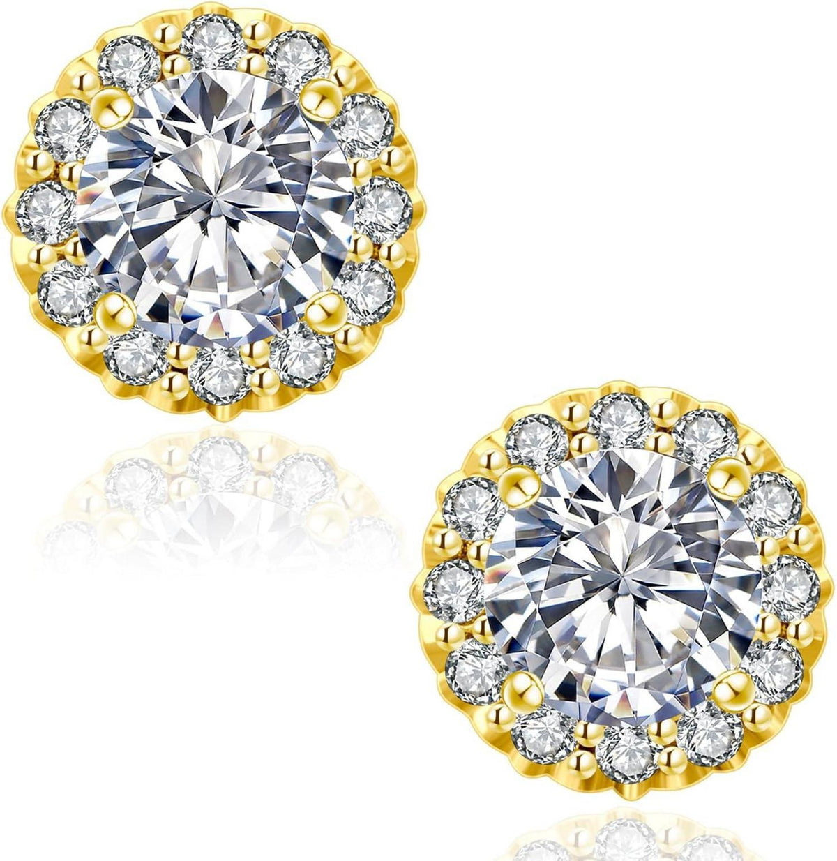 Moissanite Ohrringe Damen Blume Halo 1,0/2,0 Karat Diamant VVS1