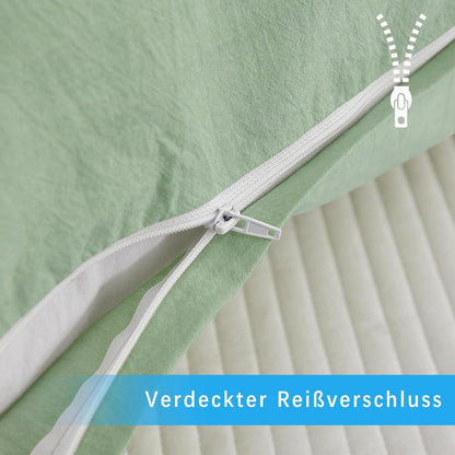 2er Set Kissenbezug 80x80cm Mint Grün 100% Baumwolle Reißverschluss Oeko-TEX zertifiziert