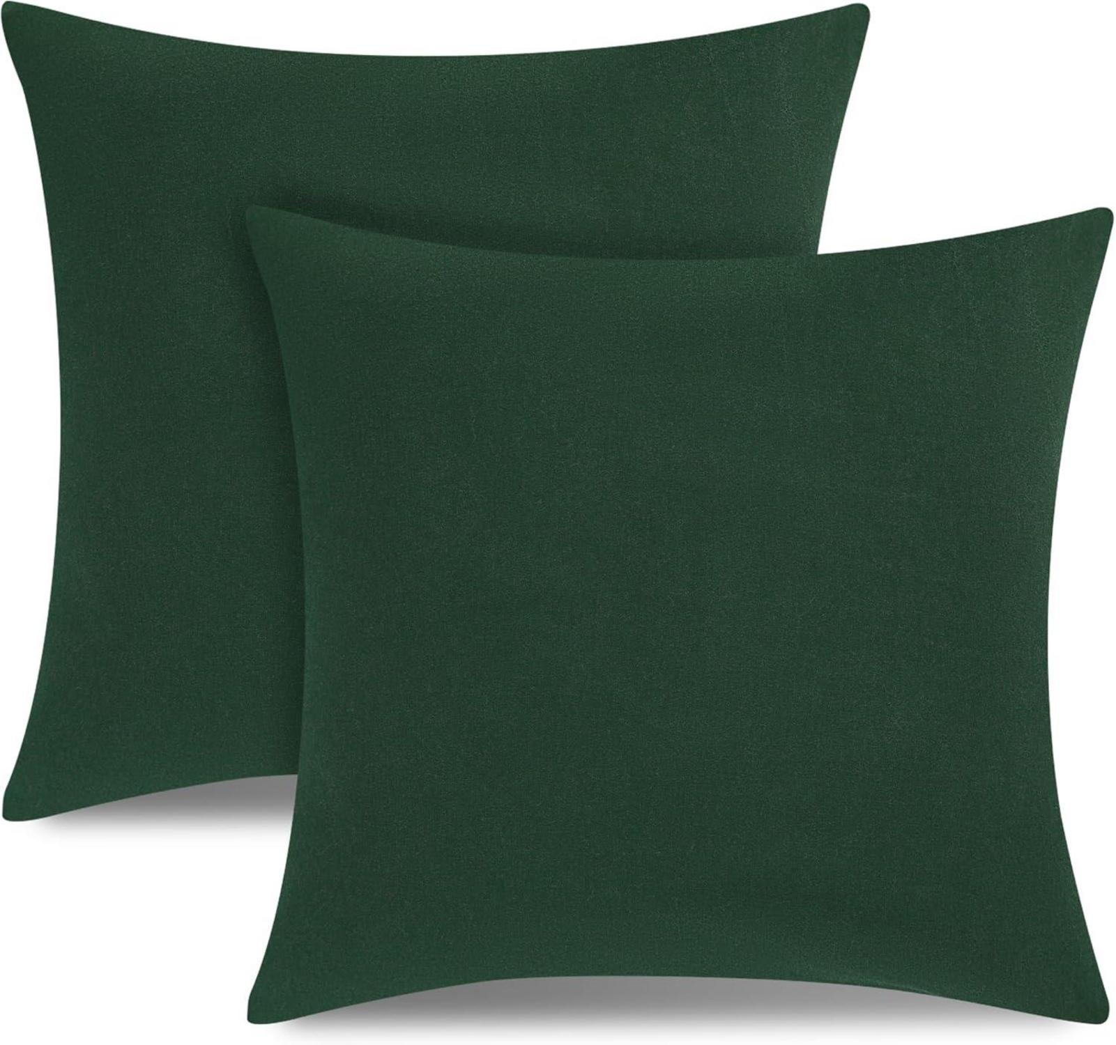2er Set Kissenbezug 80x80 cm 100% Baumwolle Wald Grün superweich