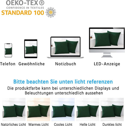 2er Set Kissenbezug 80x80 cm Wald Grün Baumwolle Reißverschluss