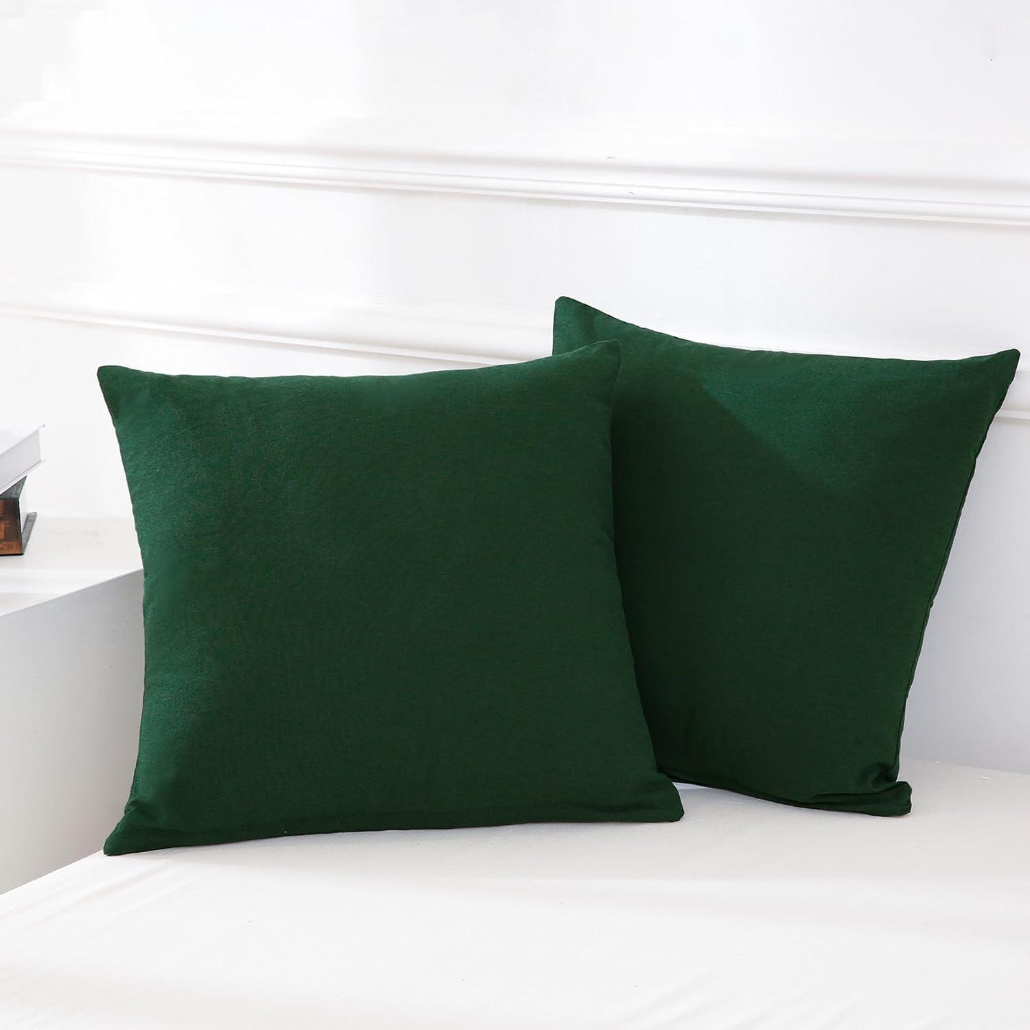 ATsense 2er Set Kissenbezug 80x80cm Wald Grün Baumwolle Reißverschluss OEKO-TEX