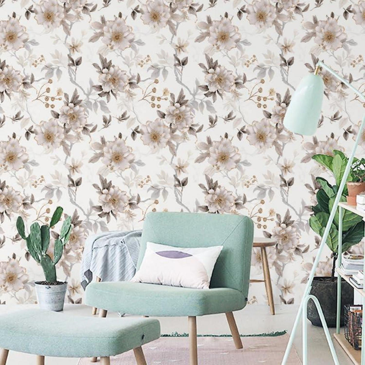 Selbstklebende Blumen Tapete PVC Wandaufkleber 0.4x10m