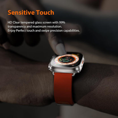2x Hard Hülle Apple Watch Ultra 2/Ultra 49mm, Kratzfest PC Rundum Glas