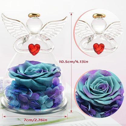 Ewige Rose Engel Geschenk für Mama Oma - Ewige Blume im Glas