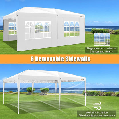 Faltpavillon 3x6 wasserdicht – Partyzelt mit 6 Seitenwänden