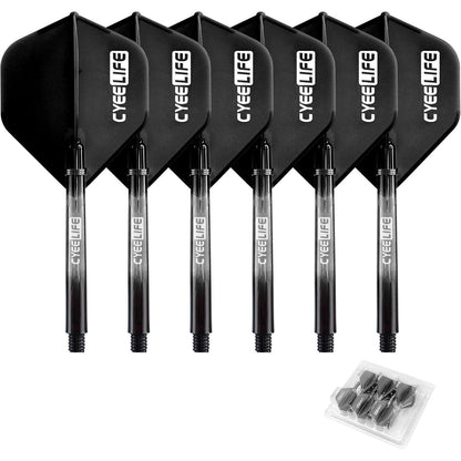 Dart Flight & PC Schäfte Set mit O Ringen aus Metall, Dart