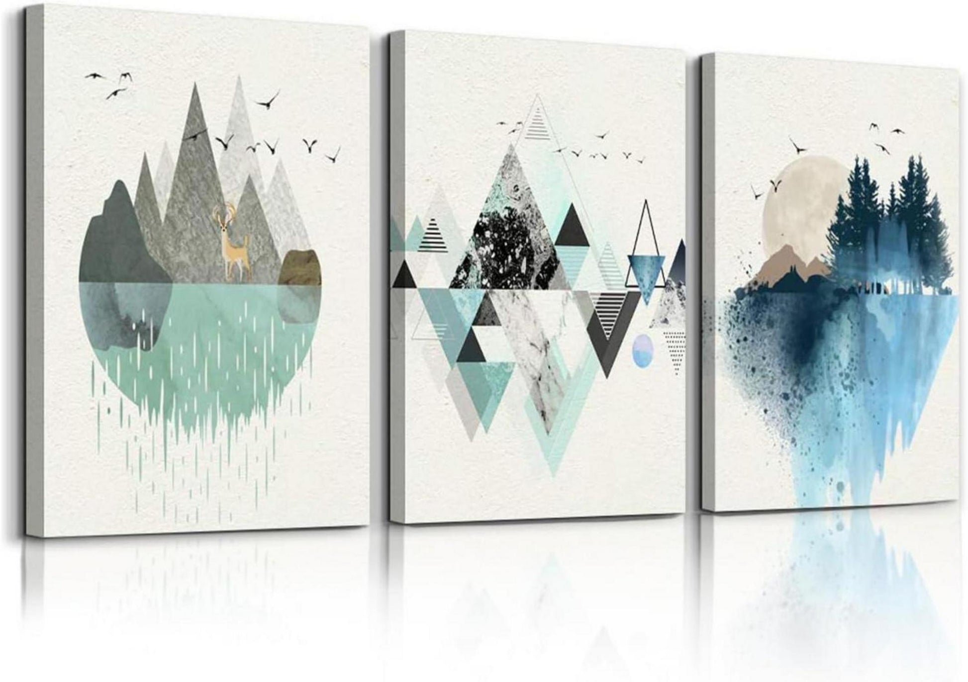 Abstrakte Geometrische Berg Landschaft Leinwand Wandkunst
