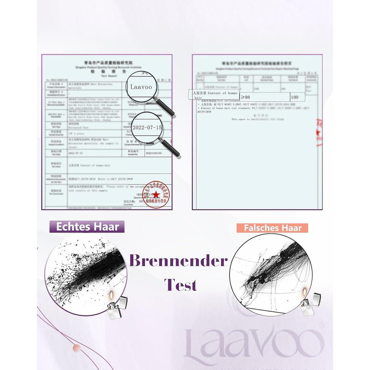 Echthaar Zopfverlängerung Braun Blond 50cm #P8/60