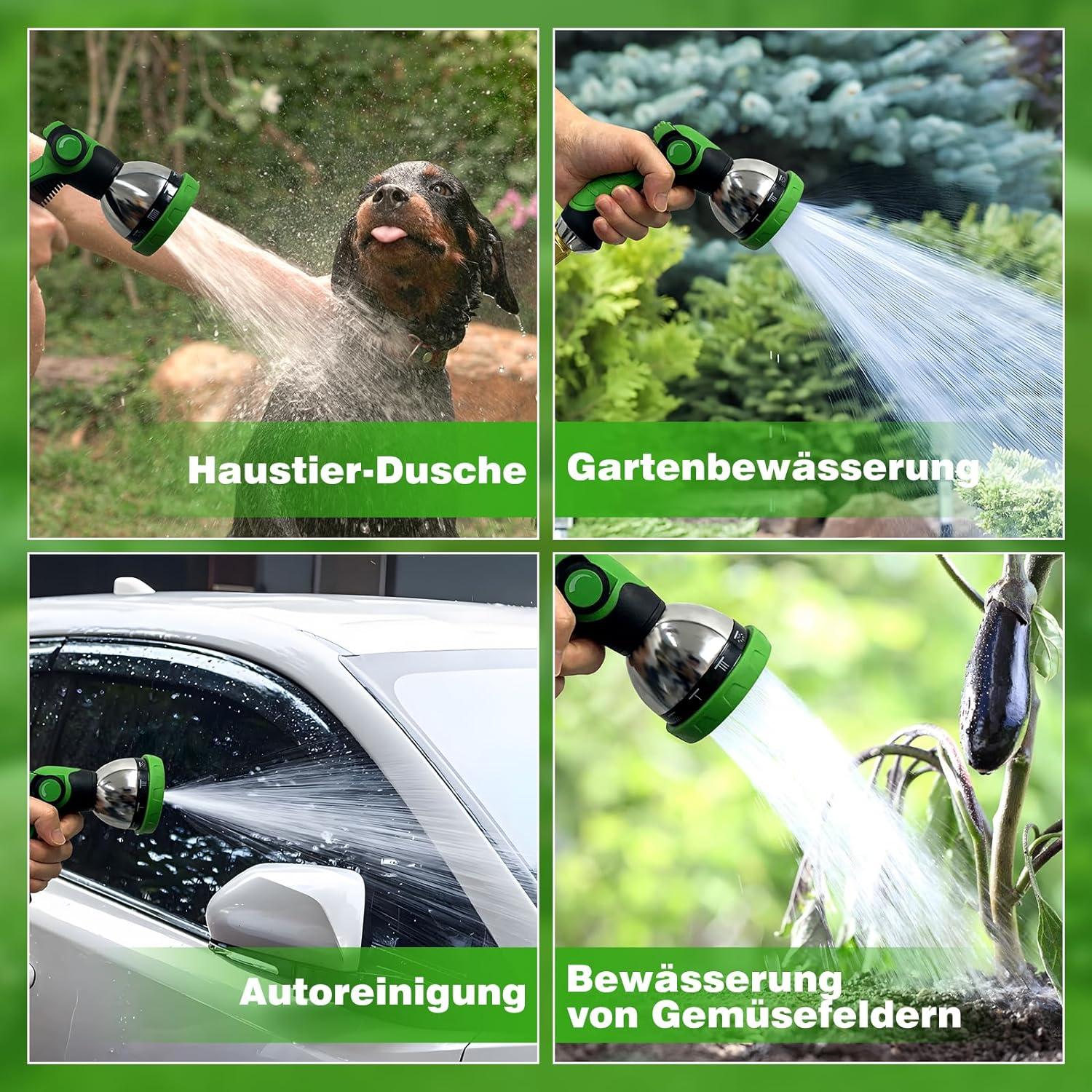 WEUE Flexibler Gartenschlauch 22,5M mit 10 Funktionen
