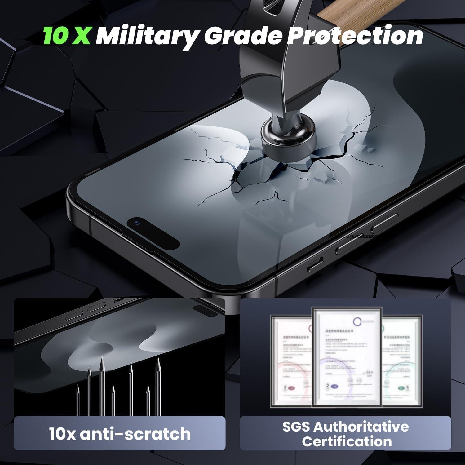 Privacy Panzerfolie 2er Set für iPhone 14 Pro Max 6.7 Zoll - Anti Spy