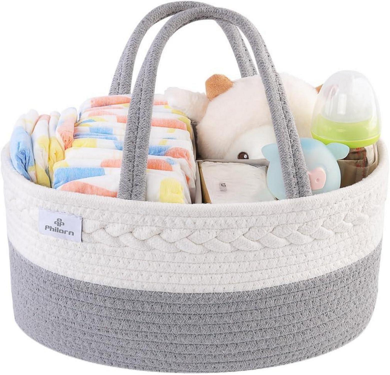 Baby Windel Organizer Caddy mit Wechselbaren Fächern und Griffe