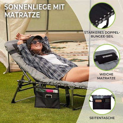 Sonnenliege klappbar mit Auflage 5-Position verstellbar Strandliege