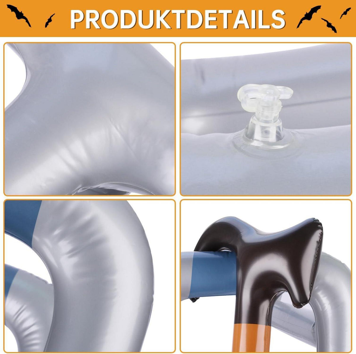 Aufblasbare Gehhilfe und Spazierstock Set für Oma Opa Kostüm Karneval Fasching Cosplay