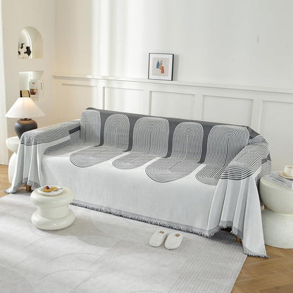 Sofaüberwurf 4-Sitzer, 180x380cm, Chenille Dunkelgrau