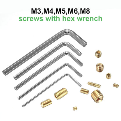 Madenschrauben Set 400 Stk. M3-M8 Innensechskant Gold