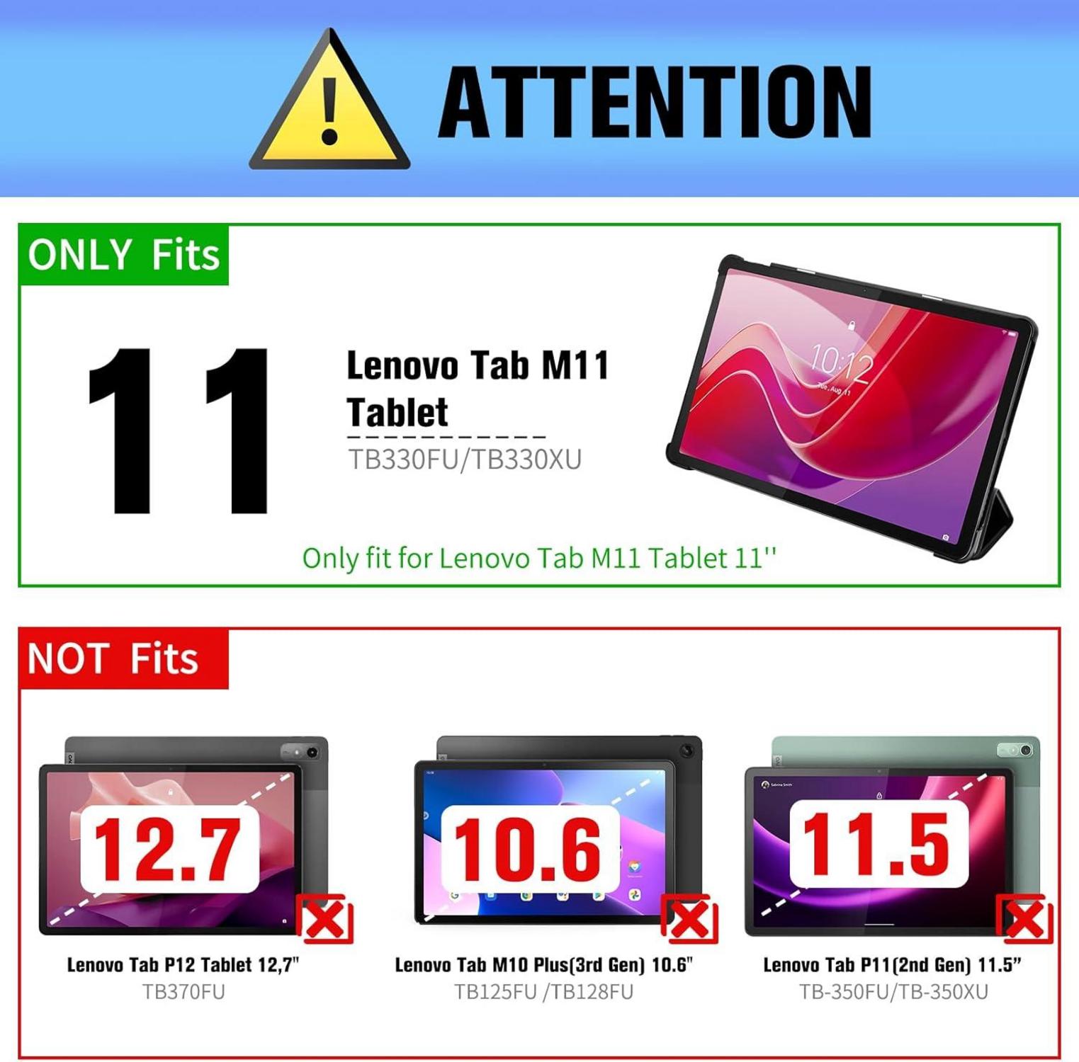 Hülle für Lenovo Tab M11 11 Zoll Tablet, PU Leder