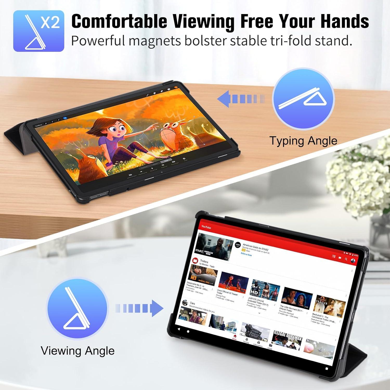 Schwarze Slim Smart PU Leder Hülle für Lenovo Tab M11 11 Zoll Tablet
