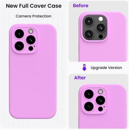 ORNARTO iPhone 15 Pro Max Hülle + Kameraschutz + 2 Schutzfolien, Silikon Stoßfest - Taffy Rosa
