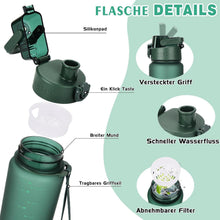 Trinkflasche 1l BPA-Frei aus Tritan Sport Fitness Grün