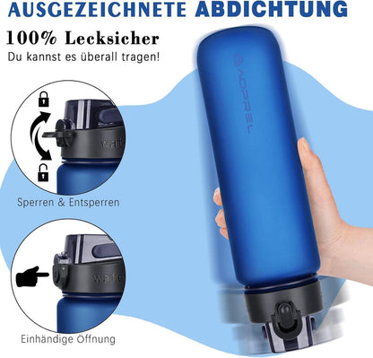 Trinkflasche 1l BPA-frei Tritan Sport Kohlensäure Fitness