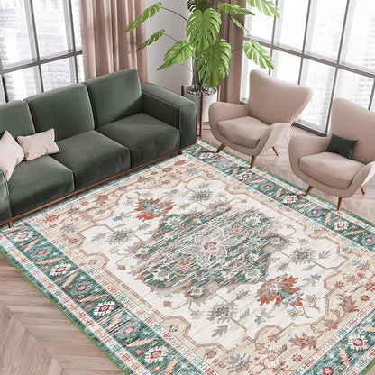 Vintage-Kurzflor Teppich Wohnzimmer Schlafzimmer Esszimmer, Waschbar