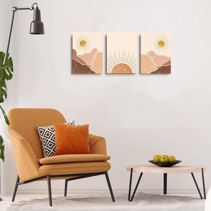 Moderne Boho Leinwandbild Orange 40x30cm Wohnzimmer Schlafzimmer Büro