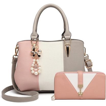 Miss Lulu Damen Handtasche mehrfarbig Perle Crystal Style