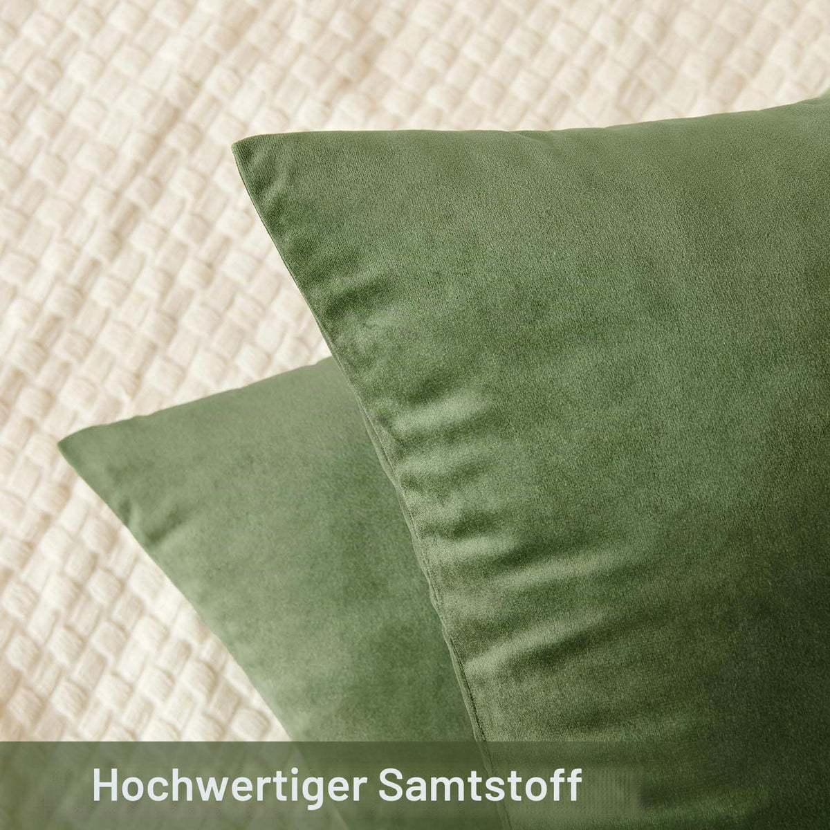 2er Set Samt Kissenbezüge 50x50 cm Matcha Grün