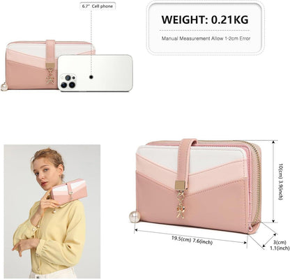 Miss Lulu Damen Handtasche mehrfarbig PU Leder Perle Crystal Drop