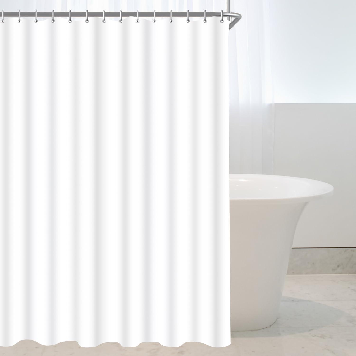 Duschvorhang 120x200cm Reinweiß Antischimmel Wasserabweisend Polyester Badevorhang