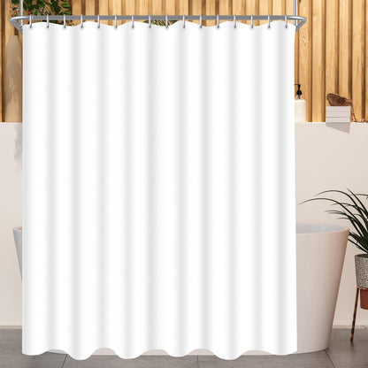 Duschvorhang 280x200cm Reinweiß, Antischimmel Textil, Wasserabweisend, Waschbar & Beschwert
