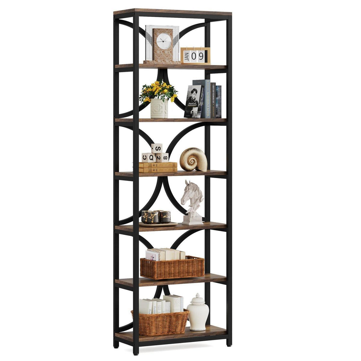 6-Ebenen Bücherregal Industrie Design 200cm