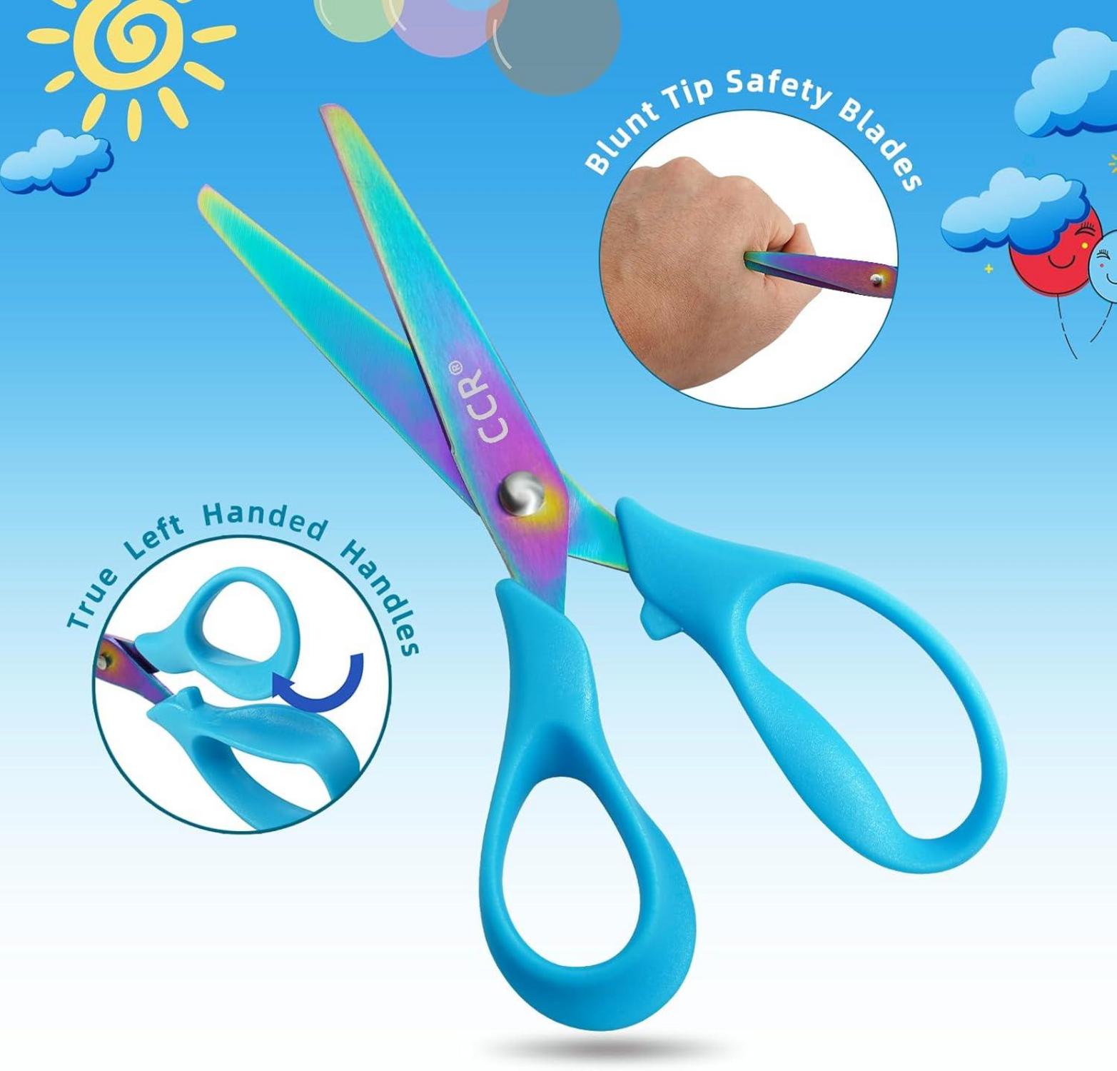 Linkshänder Kinderschere, Farbige Titanium, Ergonomischer