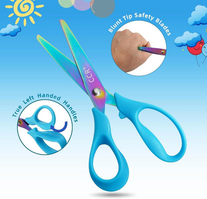 Linkshänder Kinderschere, Farbige Titanium, Ergonomischer