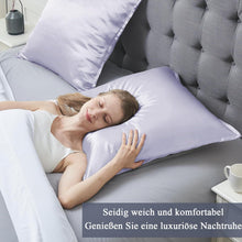 Satin Kissenbezug 80x80 Violett 2er-Set, Weich wie