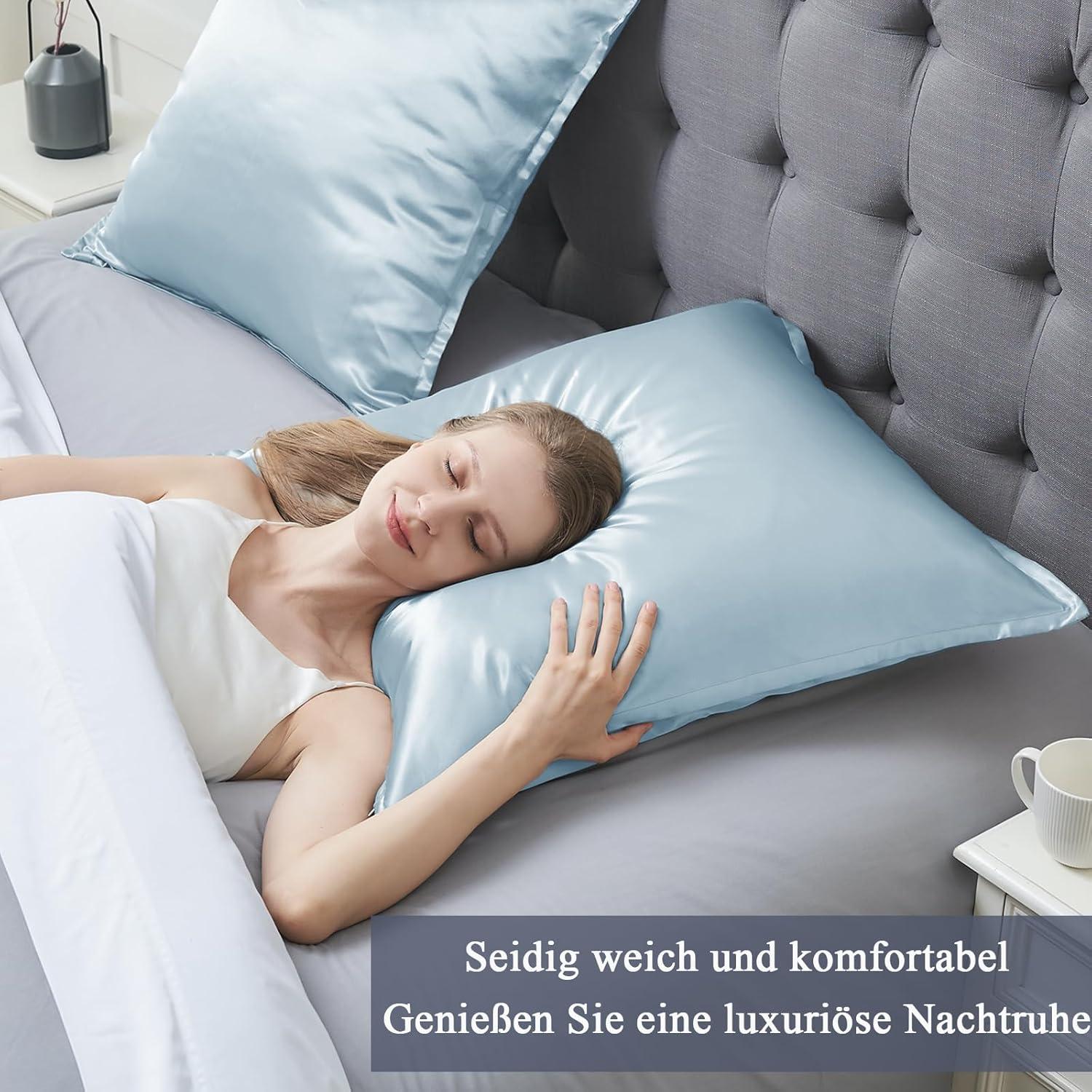 Satin Kissenbezug 80x80 Set Weich Silk Pillowcase