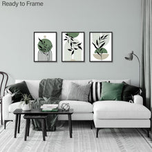 Salbei Grün Boho Wandbilder 30x40 cm, 3er Set für