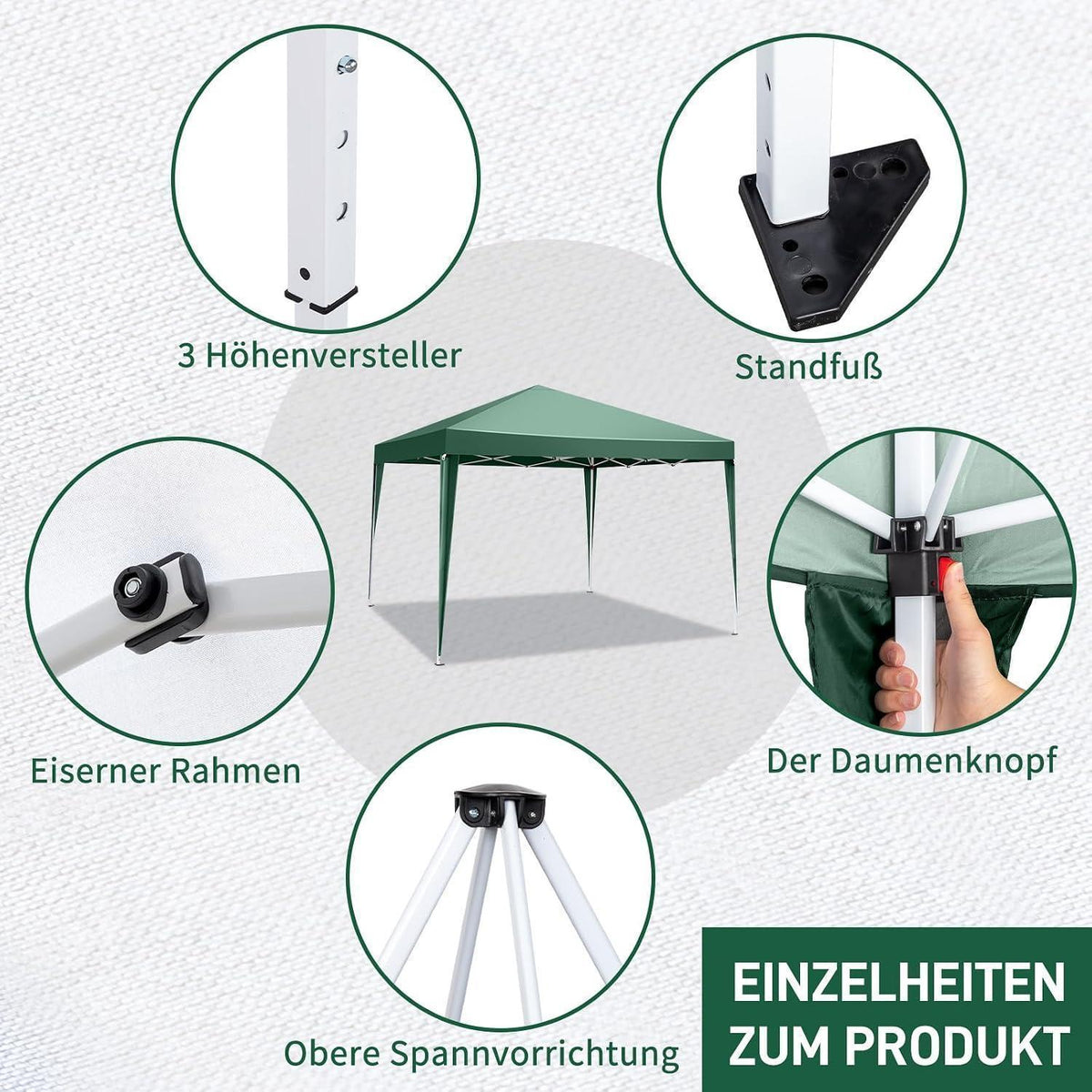 3x3m Faltpavillon – Stabil, Wasserdicht & UV-Schutz für Garten & Party
