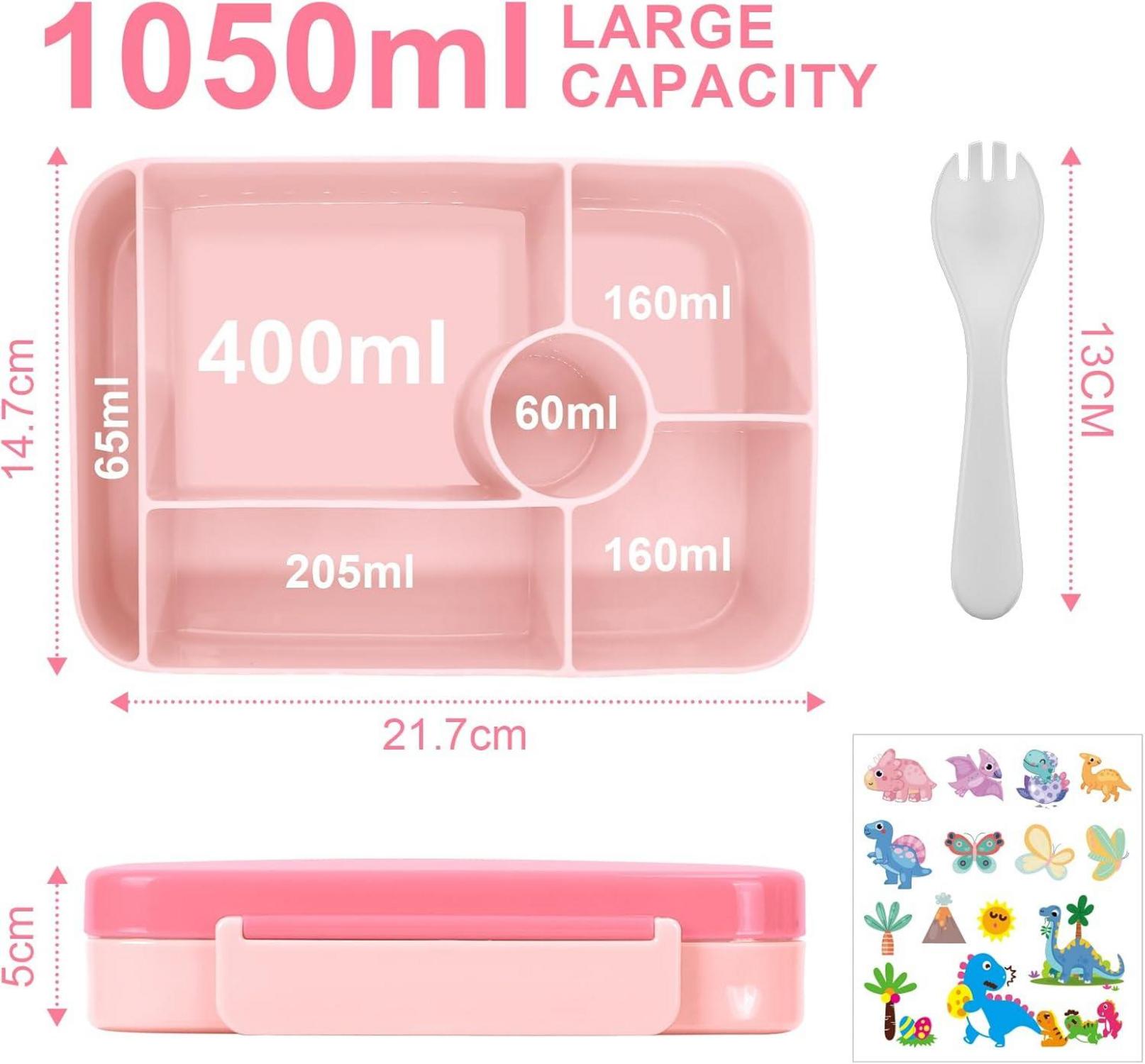 Brotdose Kinder Bento Box mit Fächern Auslaufsicher Lunchbox